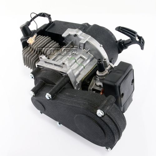 迷你摩托车配件 49cc小跑车2两冲程发动机汽油机全铝手拉器变速箱